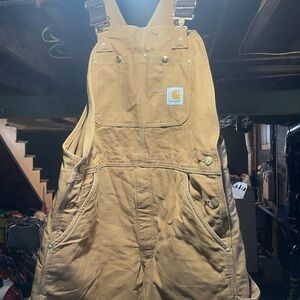 Carhartt Tan Workwear Overall Bibs with Logo Patch